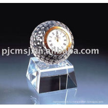 2015 красивый Кристалл настольные часы свадьбы пользу кристалл часы кристалл мяч для гольфа часы